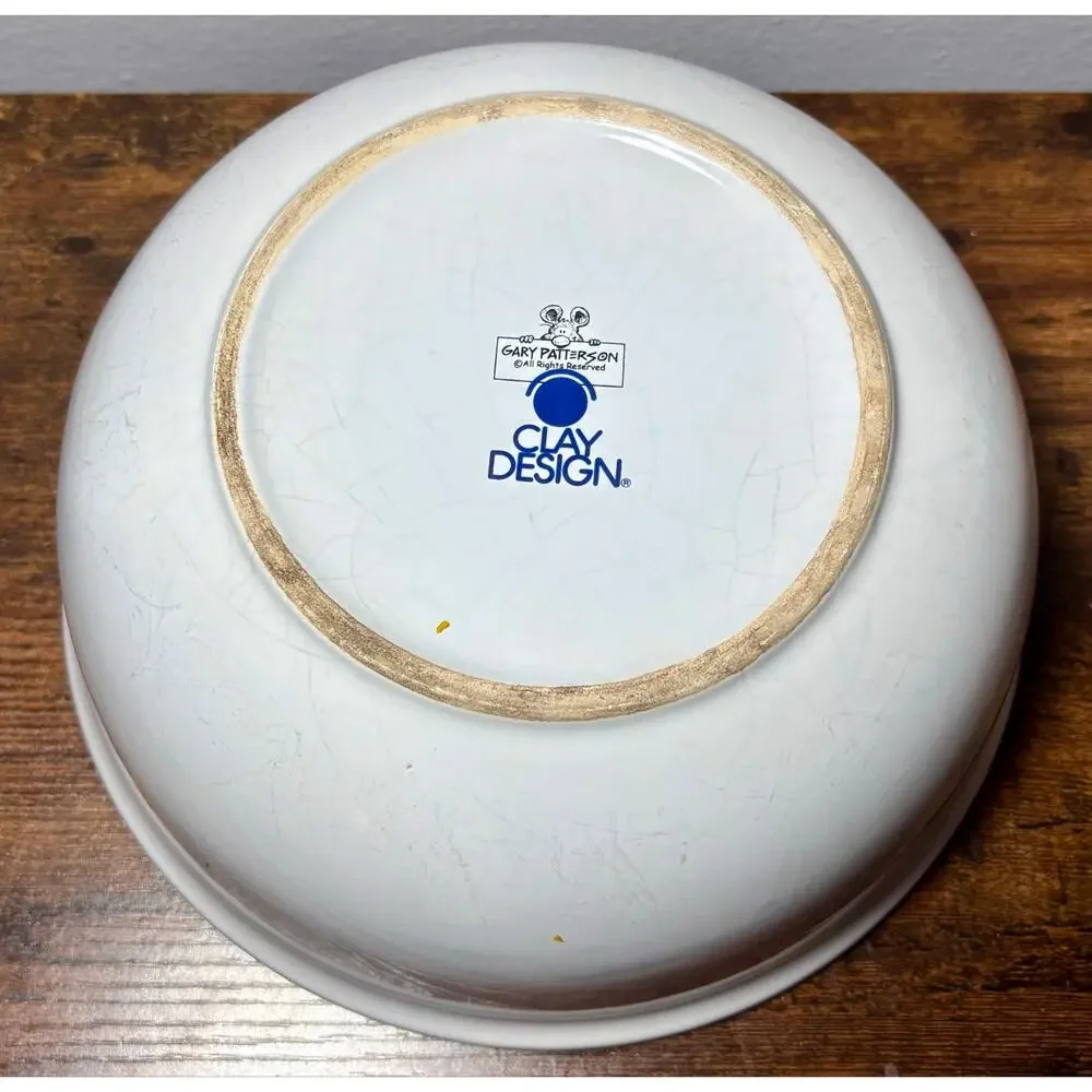 Vintage Gary Patterson Munch Bowl Football Clay Design Very Rare